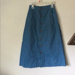 Vintage maverick long jean skirt